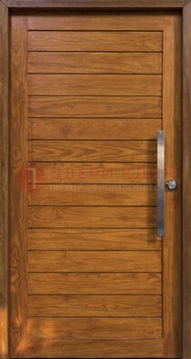 Коричневая входная дверь c МДФ панелью ЧД-02 в частный дом в Черноголовке