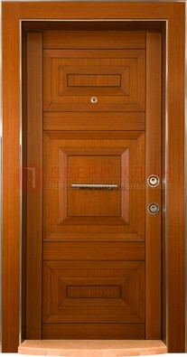 Коричневая входная дверь c МДФ панелью ЧД-10 в частный дом в Черноголовке