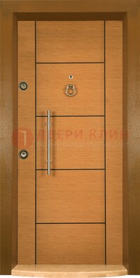 Коричневая входная дверь c МДФ панелью ЧД-13 в частный дом в Черноголовке