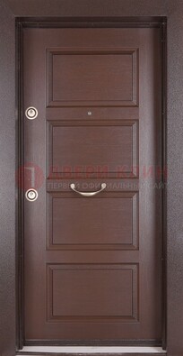Коричневая входная дверь c МДФ панелью ЧД-28 в частный дом в Черноголовке