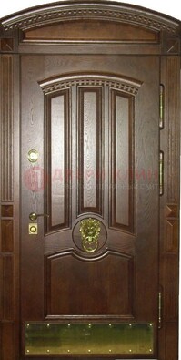 Хорошая стальная арочная дверь с декоративным элементом ДА-23 в Черноголовке