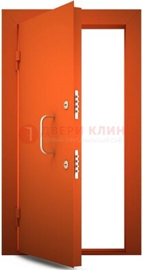 Оранжевая стальная бронированная дверь с нитроэмалью ДБ-2 в Черноголовке