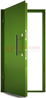 Зеленая металлическая бронированная дверь ДБ-8 в Черноголовке