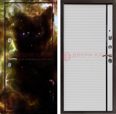 Стальная дверь с фотопечатью космоса ДФ-14 в Черноголовке