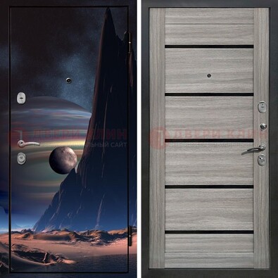 Стальная дверь с фотопечатью космоса ДФ-49 в Черноголовке