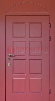 Красная стальная дверь с верхней фрамугой ДФГ-13 в Черноголовке