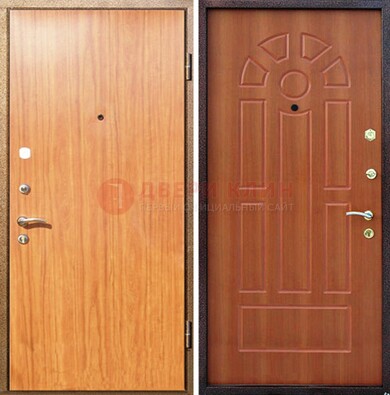 Светлая железная дверь с ламинатом МДФ внутри ДЛ-15 в Электрогорске