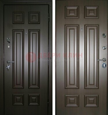 Темная металлическая дверь с МДФ ДМ-136 в квартиру в Черноголовке
