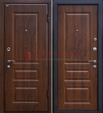 Темная металлическая дверь с МДФ ДМ-140 в Черноголовке