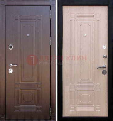 Коричневая входная дверь с МДФ ДМ-173 для кирпичного дома в Черноголовке