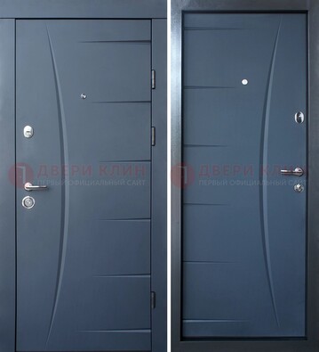 Серая входная дверь с фигурной фрезеровкой МДФ ДМ-213 в Черноголовке