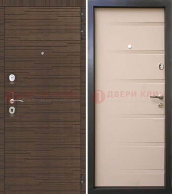 Коричневая  железная дверь c фрезерованной МДФ ДМ-248 в Черноголовке
