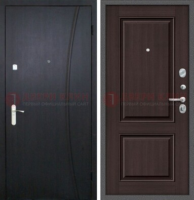 Темная стальная дверь с МДФ панелями ДМ-362 в Черноголовке