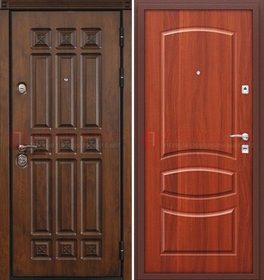 Темная металлическая дверь с МДФ и узором ДМ-364 в Черноголовке