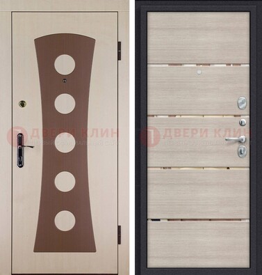 Светлая металлическая дверь с МДФ в квартиру ДМ-365 в Черноголовке