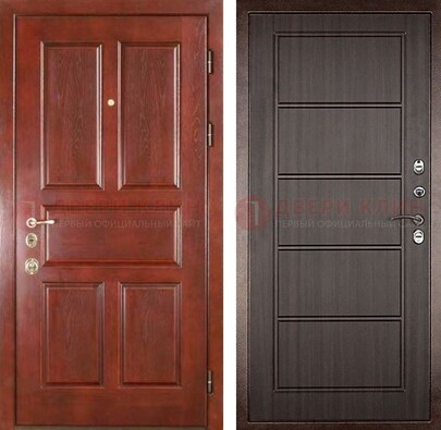 Красная металлическая дверь с МДФ в квартиру ДМ-387 в Черноголовке