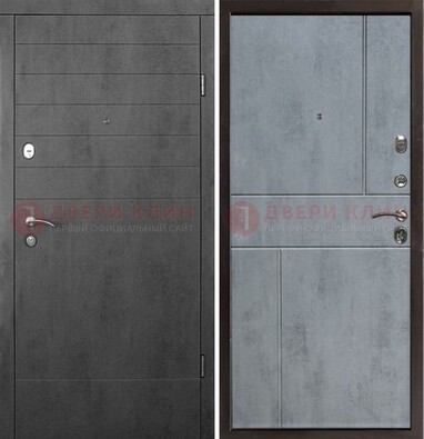 Серая железная дверь с МДФ в стиле хайтек ДМ-446 в Черноголовке