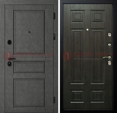 Серая стальная дверь с классическими МДФ ДМ-456 в Черноголовке