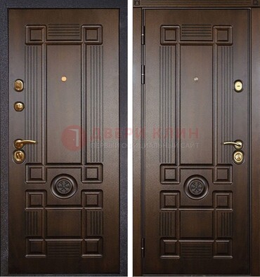 Квартирная коричневая железная дверь с МДФ ДМ-45 в Черноголовке