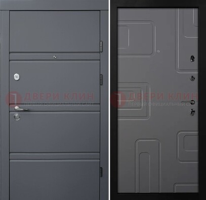 Серая металлическая дверь с МДФ в квартиру ДМ-485 в Черноголовке