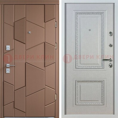 Квартирная стальная дверь с разными панелями МДФ ДМ-496 в Черноголовке