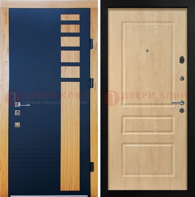 Двухцветная железная дверь с МДФ в квартиру ДМ-511 в Черноголовке