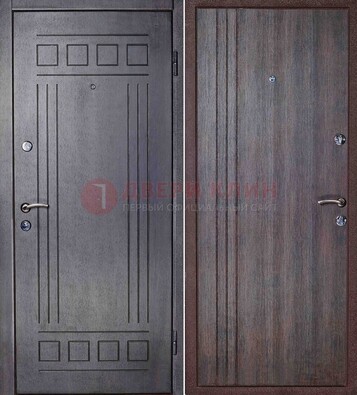 Темная стальная дверь с МДФ с рисунком ДМ-83 в Черноголовке