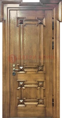 Филенчатая железная дверь с массивом дуба ДМД-56 в Черноголовке