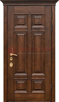 Филенчатая железная дверь с массивом дуба ДМД-68 в Черноголовке