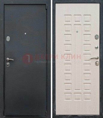 Черная металлическая дверь с порошковым покрытием ДП-101 в Черноголовке