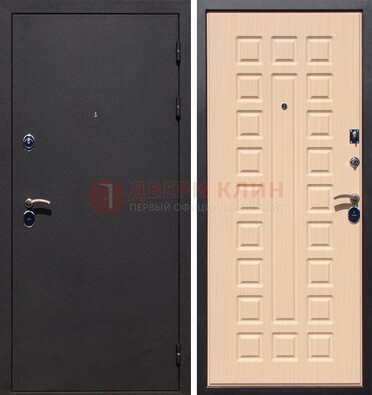 Черная стальная дверь с порошковым окрасом МДФ внутри ДП-102 в Черноголовке