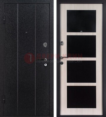 Черная металлическая дверь с порошковым напылением ДП-176 в Черноголовке