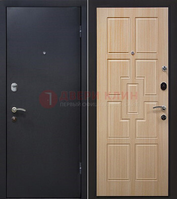 Черная железная дверь с порошковым покрытием ДП-187 в Черноголовке