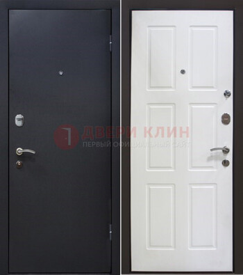 Черная металлическая дверь с порошковым покрытием ДП-193 в Черноголовке