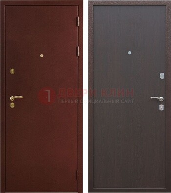 Бордовая входная дверь с порошковым покрытием ДП-201 в Черноголовке