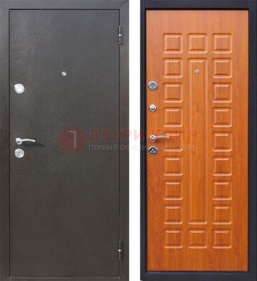 Коричневая стальная дверь с порошковым напылением ДП-202 в Черноголовке