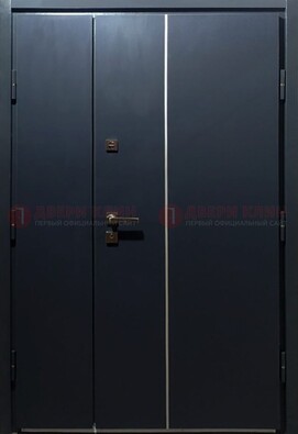 Темная металлическая дверь с порошковым покрытием ДП-220 в Черноголовке