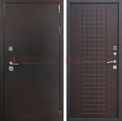 Черная железная дверь с порошковым покрытием ДП-222 в Черноголовке
