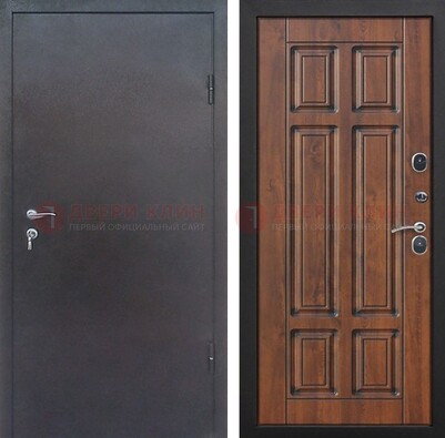 Темная входная дверь с порошковым покрытием с МДФ панелью ДП-235 в Черноголовке