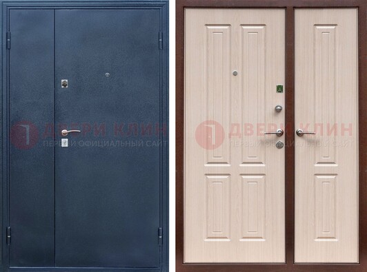 Двустворчатая стальная дверь с порошковым напылением и МДФ ДП-239 в Черноголовке