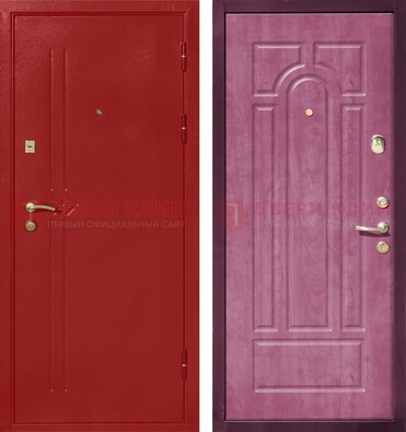 Красная входная дверь с порошковым напылением ДП-240 в Черноголовке