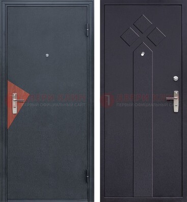 Черная входная дверь с порошковым напылением и узором внутри ДП-241 в Черноголовке