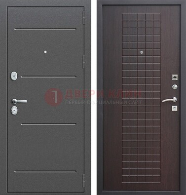 Металлическая дверь с порошковым покрытием и МДФ Махагон ДП-254 в Черноголовке