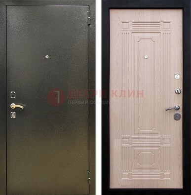 Входная темно-серая дверь с порошковым напылением и МДФ ДП-273 в Черноголовке