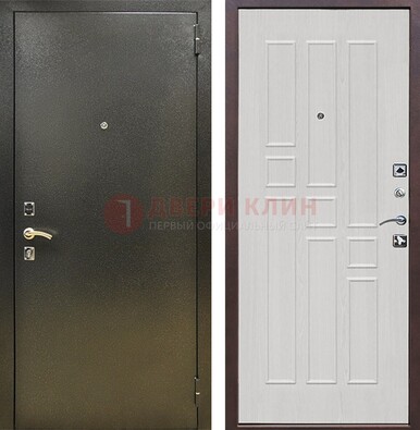 Входная дверь Темное серебро с порошковой отделкой и терморазрывом МДФ ДП-282 в Черноголовке