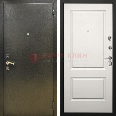 Металлическая темная дверь с порошковым напылением и классической МДФ ДП-298 в Черноголовке