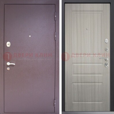 Темная стальная дверь с порошковым окрасом и МДФ ДП-310 в Черноголовке