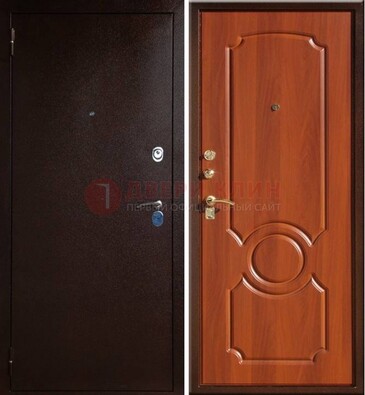 Темная железная дверь с порошковым напылением ДП-46 в Черноголовке