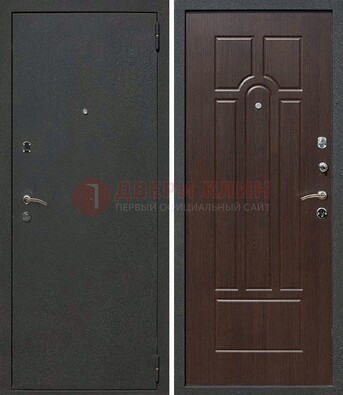 Черная металлическая дверь с порошковым окрасом ДП-47 в Черноголовке