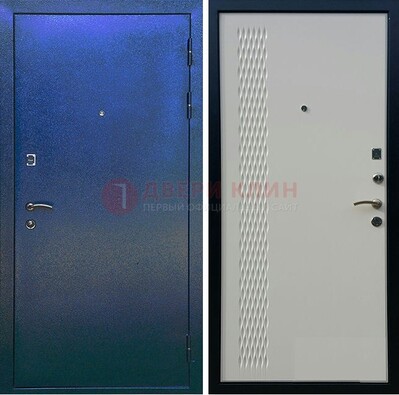 Синяя железная дверь с порошковым напылением ДП-49 в Черноголовке